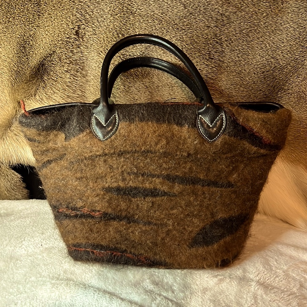 Beautiful felted alpaca fleece handbag
